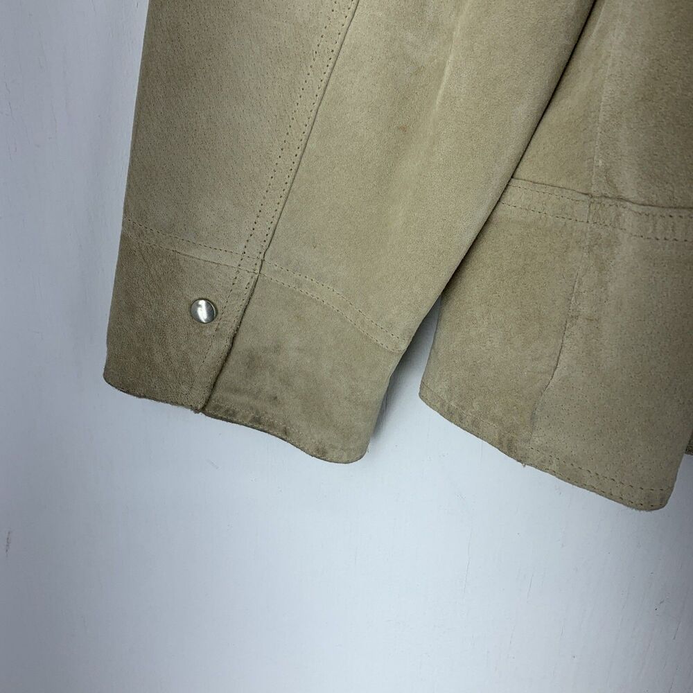 Vtg Valerie Steven’s Womens Large Leather Bomber Jacket 90’s Full Zip Biker Boho - Picture 9 of 11
